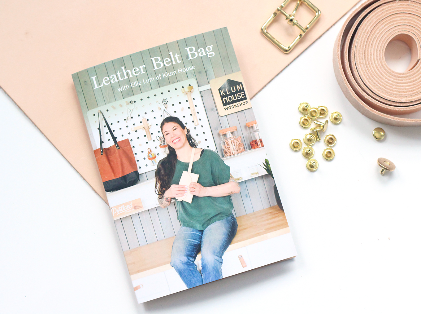 Tan Leather Belt Bag Kit & Video, The Crafter's Box